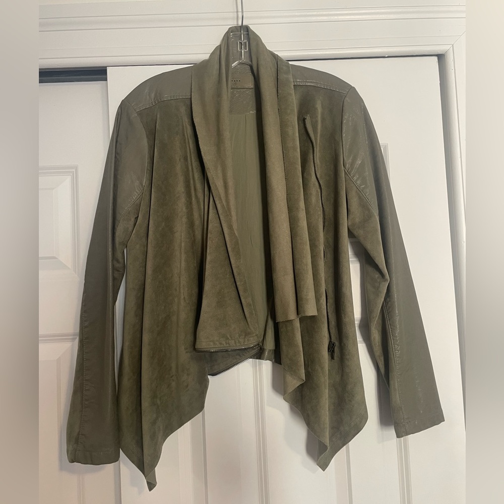 BLANK NYC - XS Green Suede / Leather Jacket - worn once like new condition.